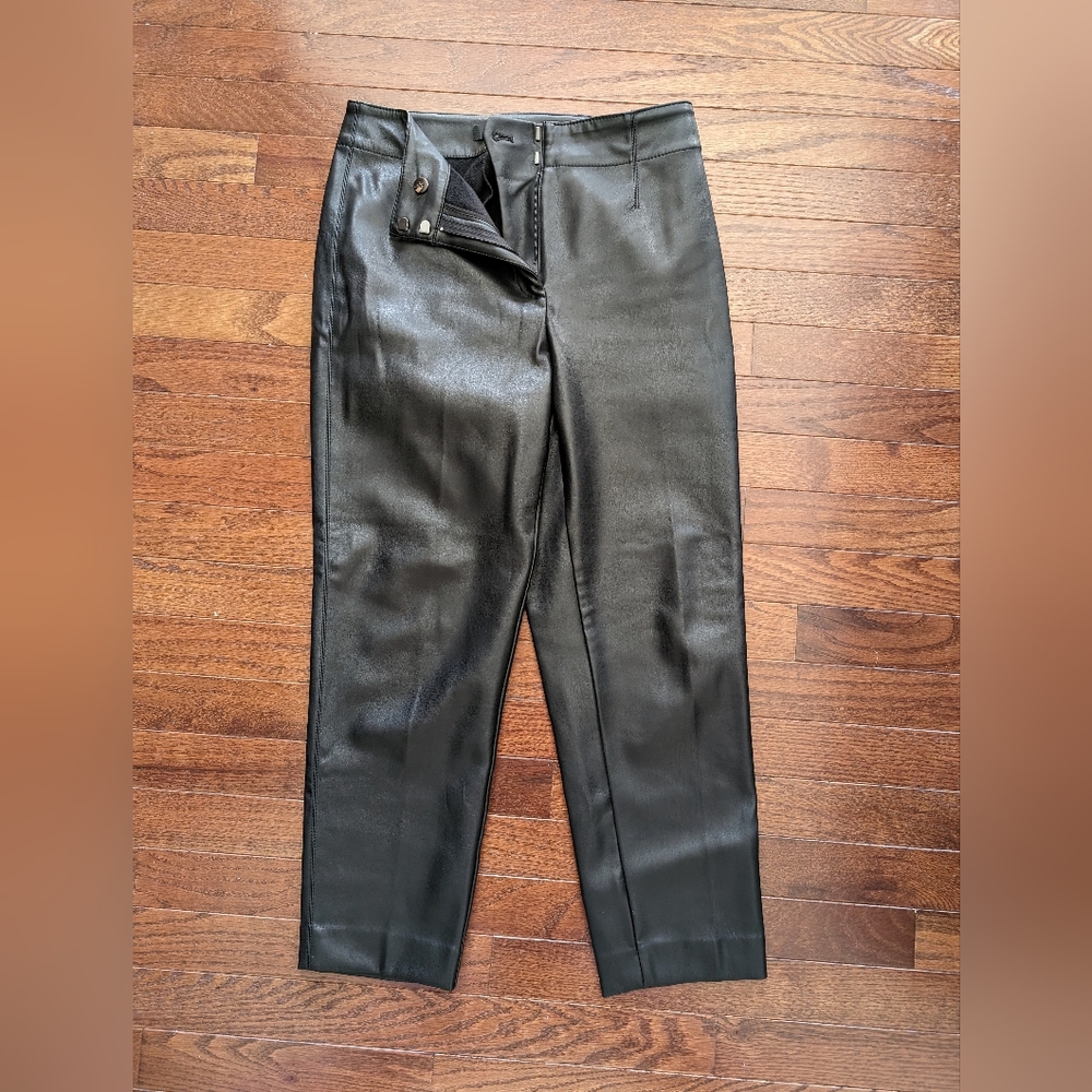 ANN TAYLOR FAUX LEATHER TROUSERS PETITE